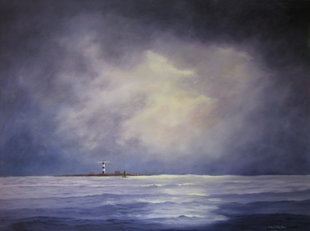 Moonlight over Race Rocks 36in x 48in $2,500.