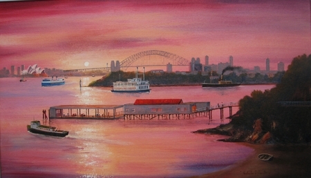 Sunset, Sydney Harbour, Australia 14in x 24in $1,500.